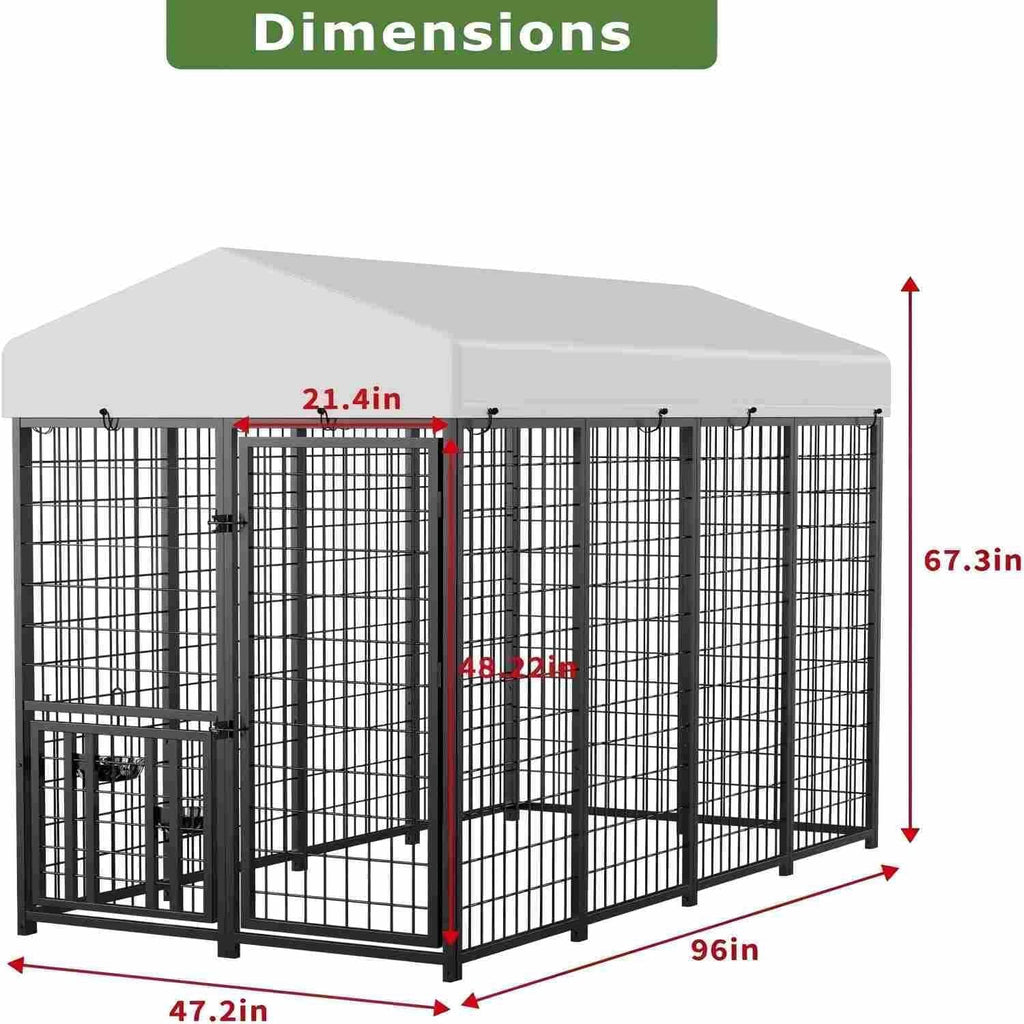 Advanced Series Metal Chicken Coop Run, 8L x 4W x 5.6H ft