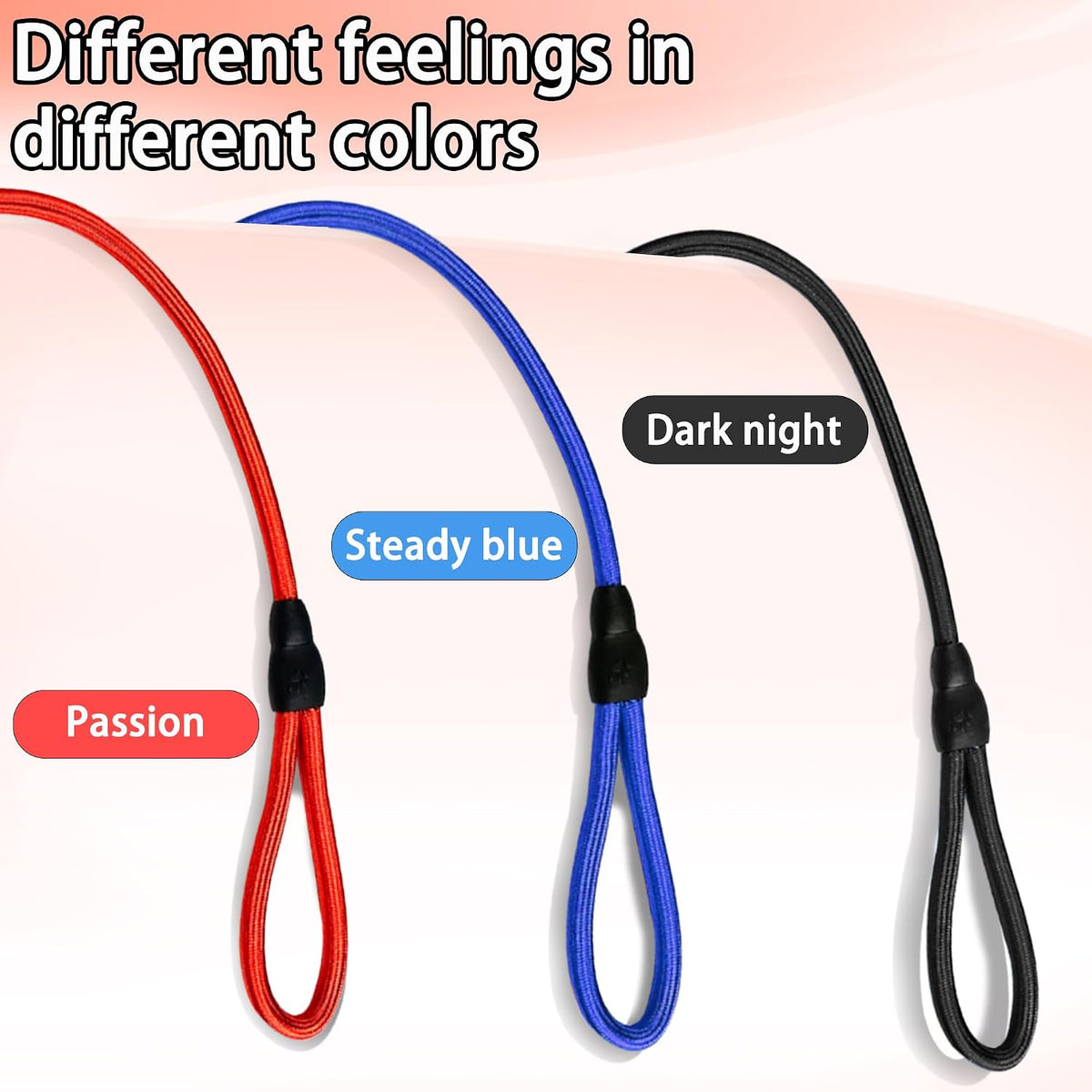 3-Pack 10mm Woven Nylon Dog Slip Leashes, 4.6FT, Red Black Blue