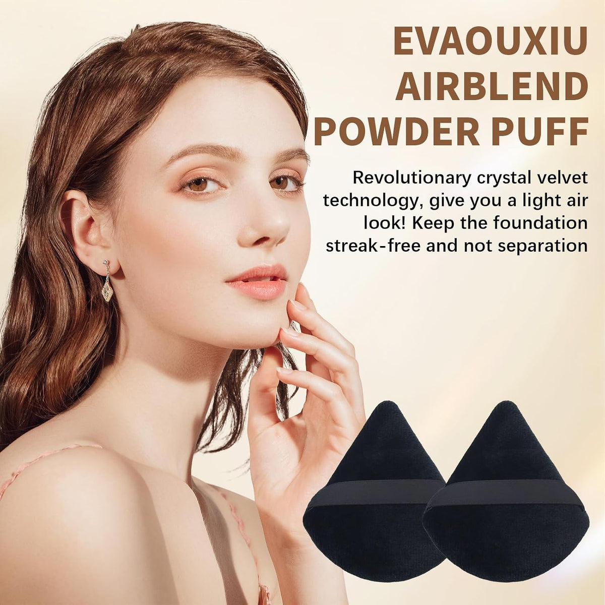 Triangle Makeup Powder Puff, 60pcs Setting Powder Puffs, This Cosmetic Wedges For Face, Under Eyes And Neck, Velvet