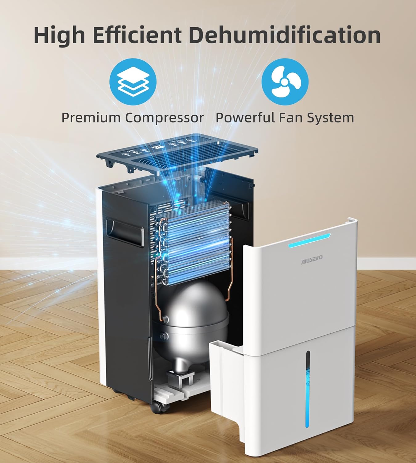 21 Pint Dehumidifier, 1500 Sq. ft Dehumidifier for Basement with Drain Hose | Dehumidifiers for Home, RV, Bathroom