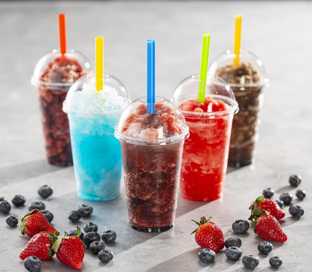 20 oz Clear PET Cups With Dome lids & Straws for Iced Coffee 40 Sets
