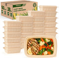 100 Piece (50 Pack) Meal Prep Containers with Lids, 28 oz Cornstarch Food Storage Containers Plant-based Lunch Box