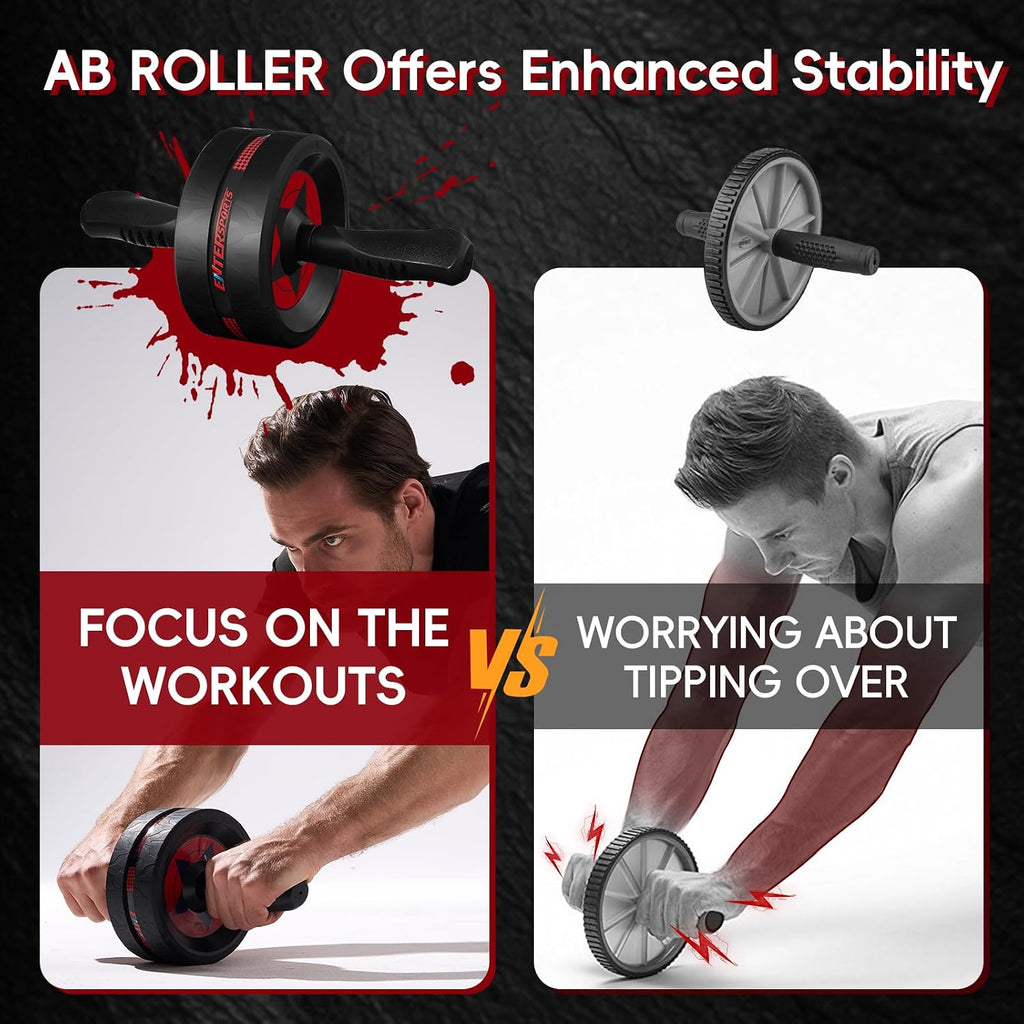 Ab Roller Wheel for Abs Workout - Abdominal Exercise Equipment with 2 Knee Pads for Home Gym, Core Strength Training