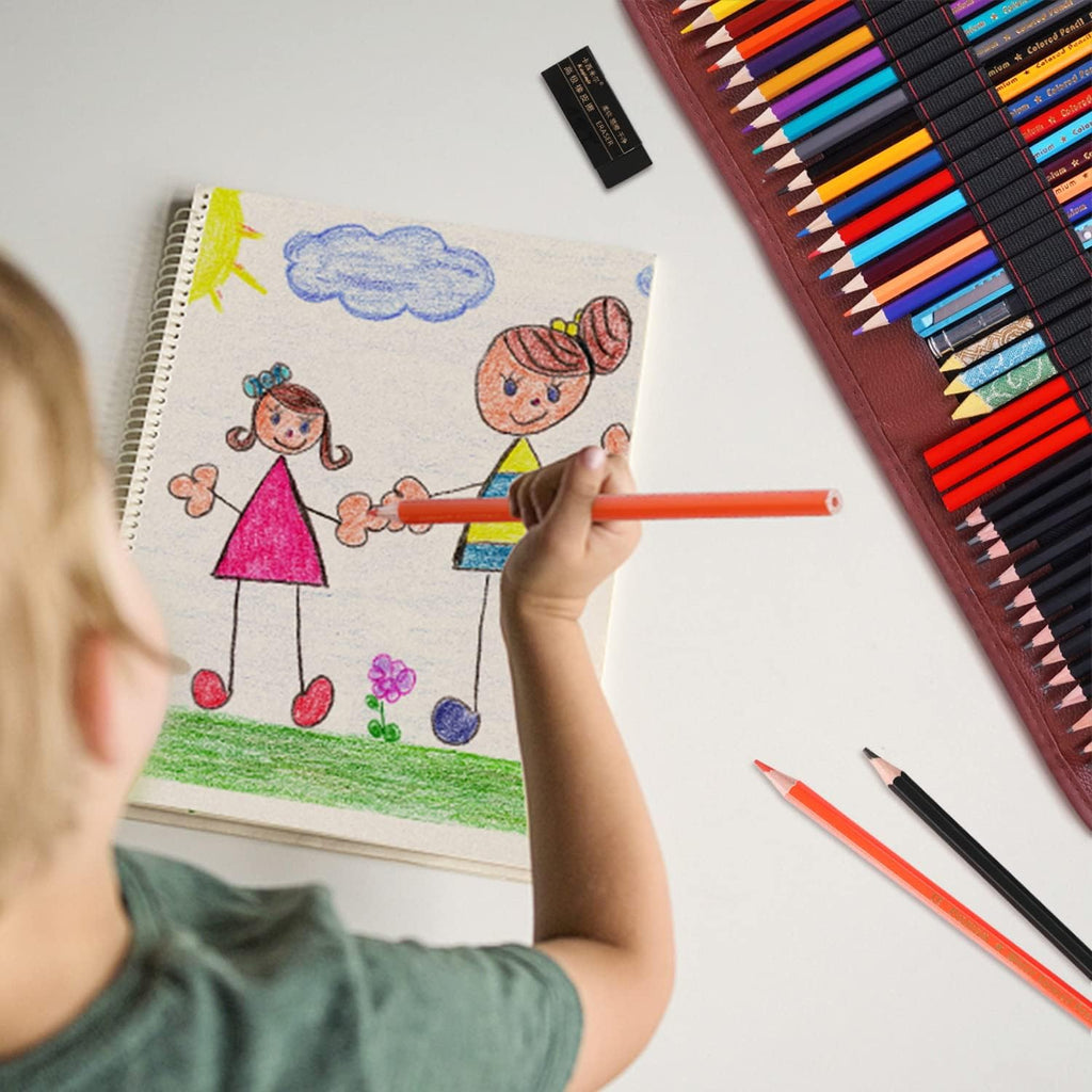 Sketching Drawing Art Pencil Kit-50 Piece Set with 24 Color Pencils for Coloring Books, 14 Graphite 3 Charcoal