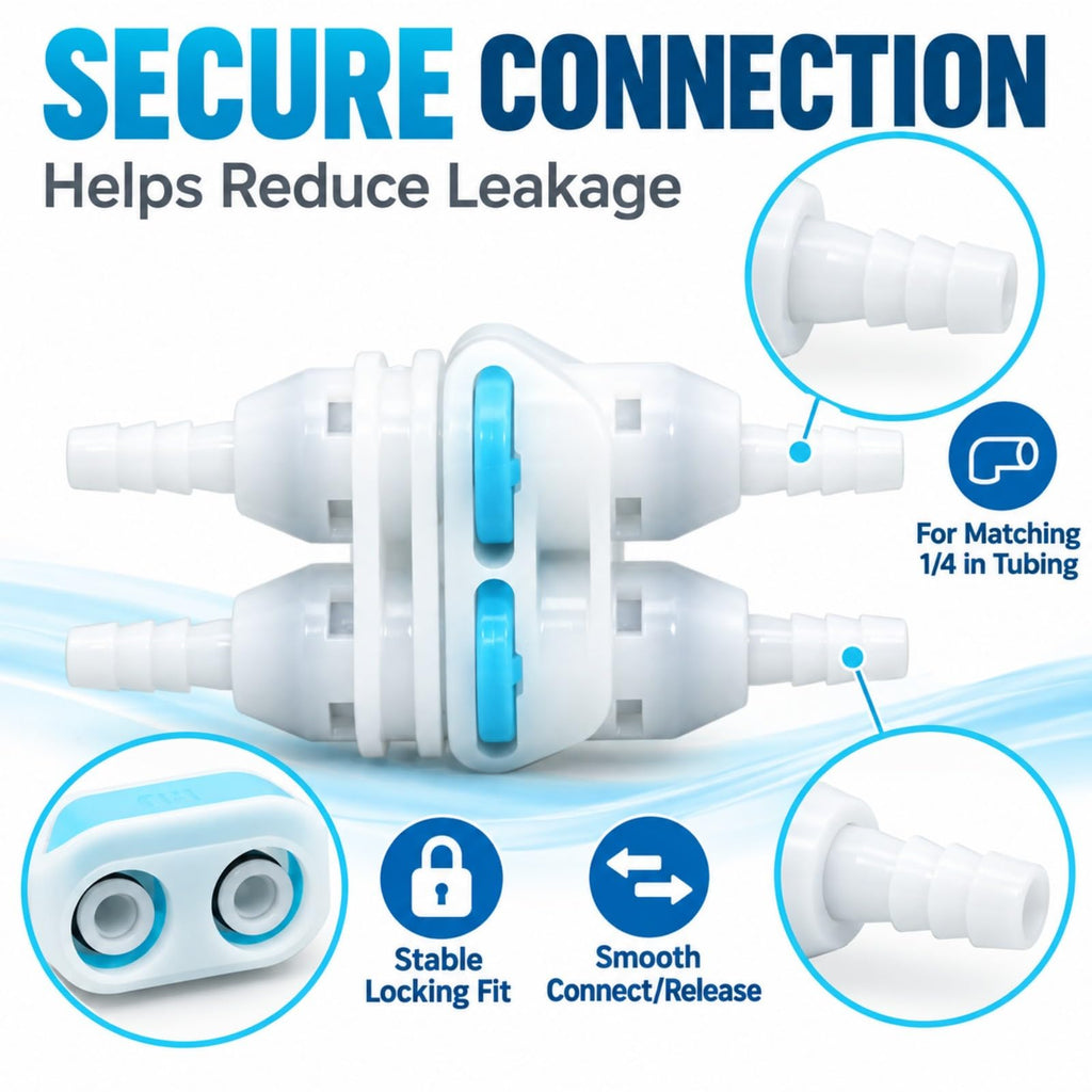 1PCS Dual Path 1/4 Inch Quick Disconnect Hose Fitting Connector