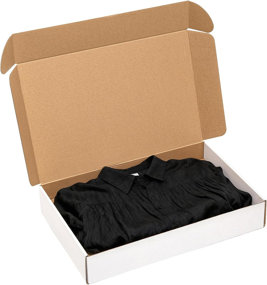 17x11x3" Shipping Boxes 20 Pack White Corrugated Cardboard Box | 3 Layers, Medium Literature Mailer Packaging