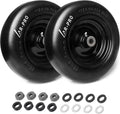 (2-Pack) 11x4.00-5 Flat Free Tire and Wheel, Universal 11x4-5 Solid Smooth Tractor Turf Tire with Rim, 3.4" Centered