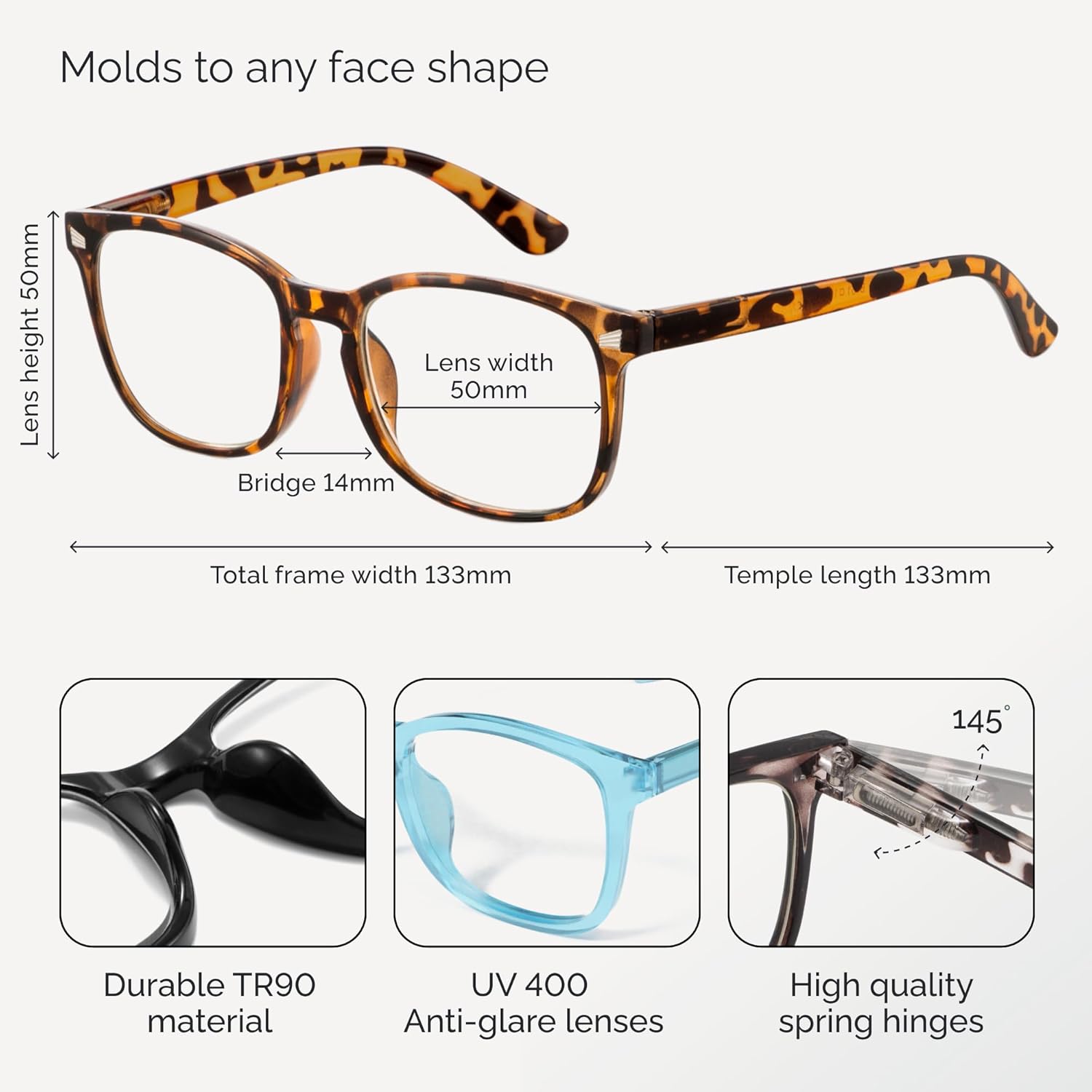 2.0 Reading Glasses for Women, Eye glasses, Blue Light Readers for Women, Cheaters