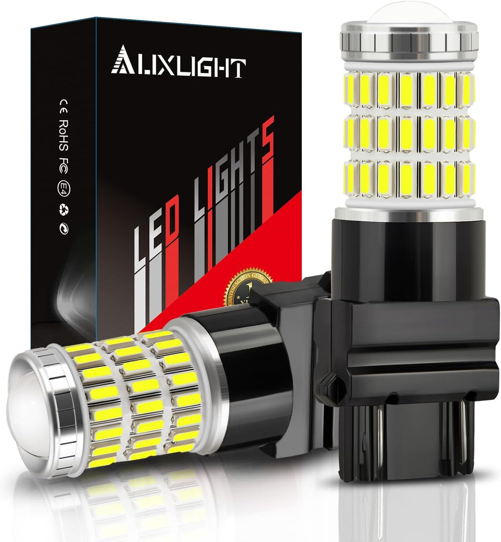 3157 3156 3057 4157 3157K LED Bulbs Xenon White, Ultra Bright 60-SMD LED Replacement for Back Up/Reverse Lights