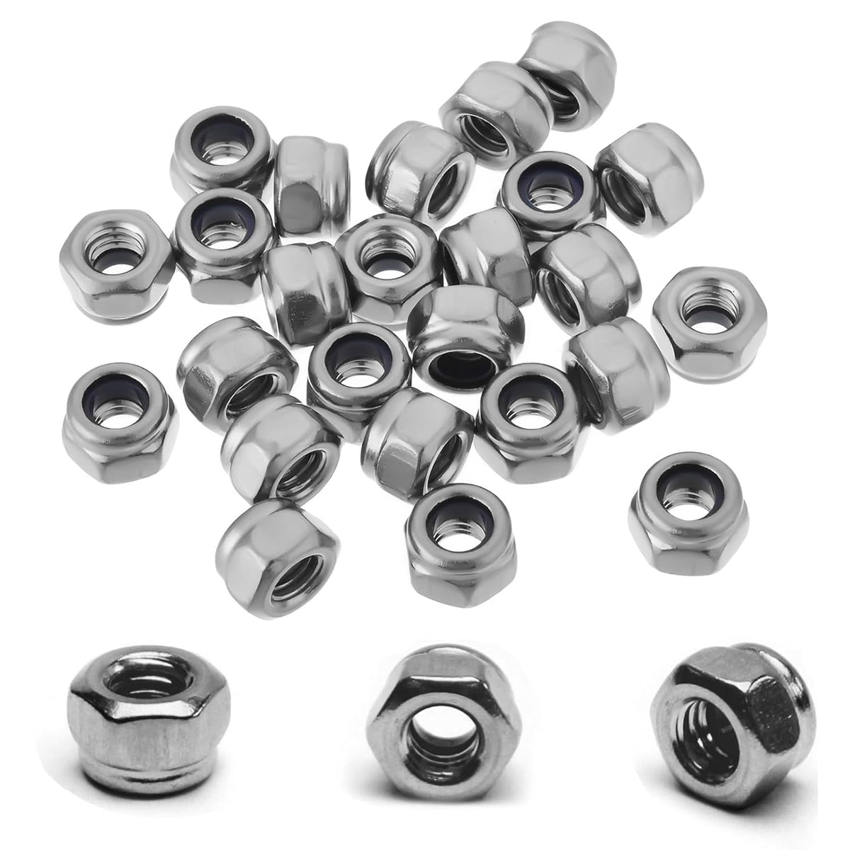 100PCS M4 Locknuts Self-Lock Nylon Insert for RC Cars 3D Printer