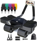 Ab Roller Home Gym Equipment – 4 Wheels Ab Wheel Muscle Roller with Built-in Tracker , 5Pcs Resistance Bands, Ankle