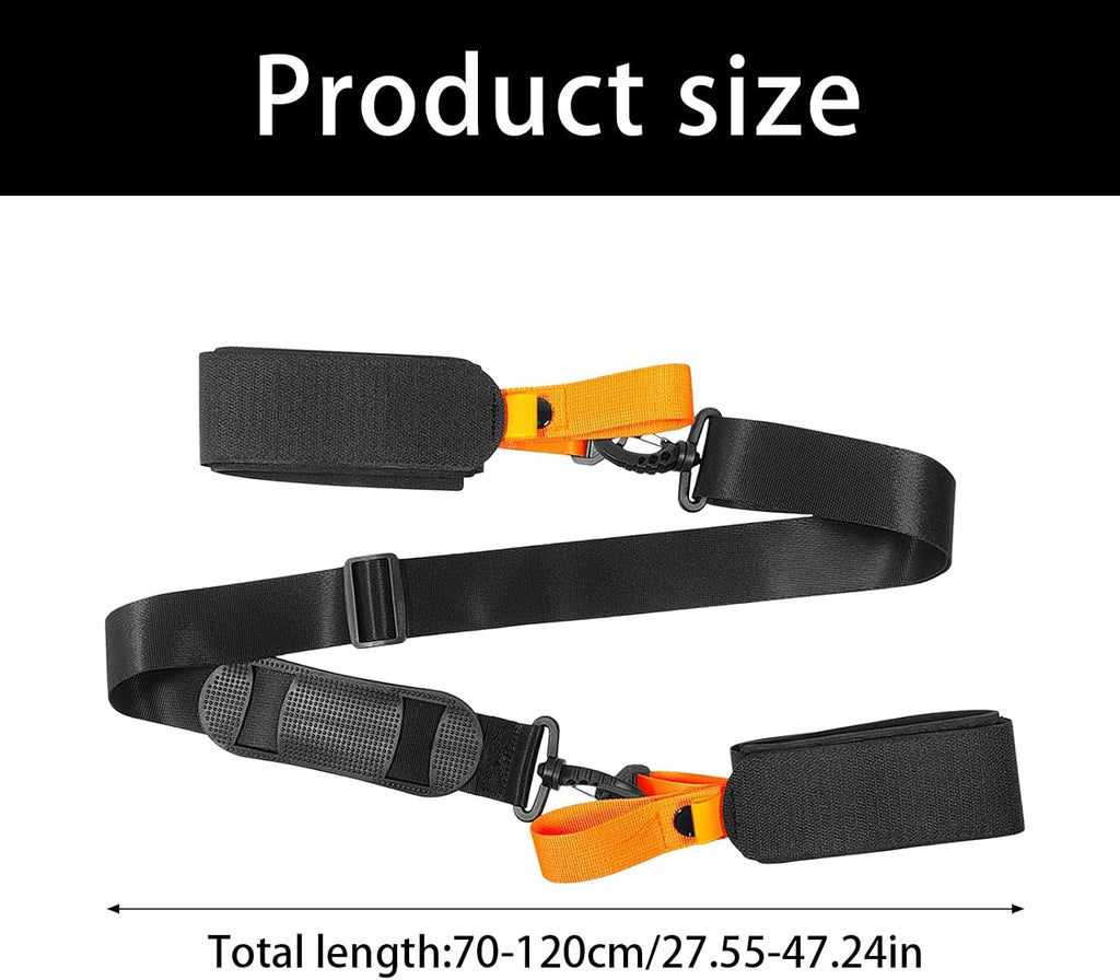 Easy Ski Sleds Transport Strap Attachments for Skis Snowboards Adjustable Shoulder Strap Winter Sports Equipment