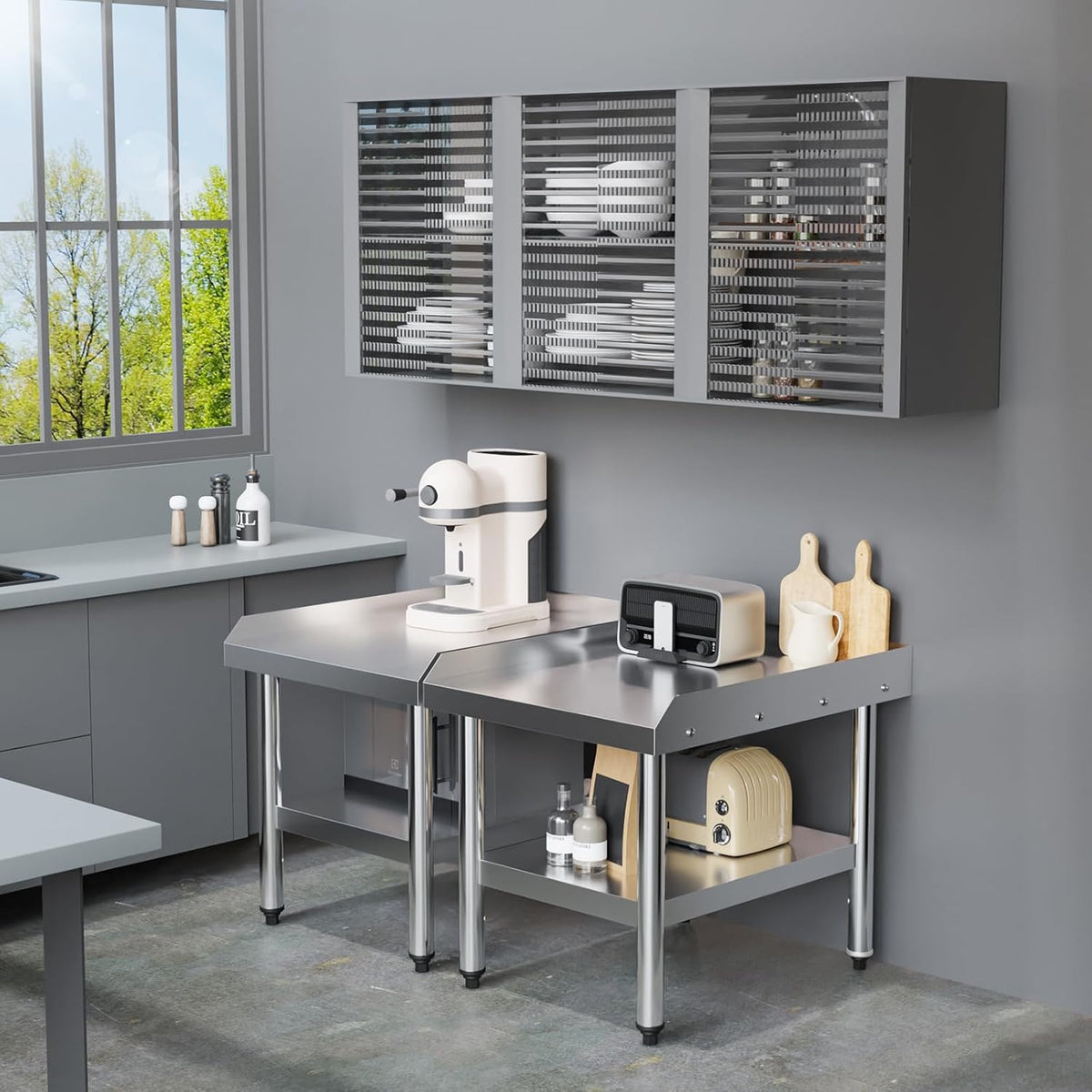 24" L x 30" W x 26" H Stainless Steel Equipment Stand with Undershelf, NSF Commercial Prep & Work Table, Grill Table