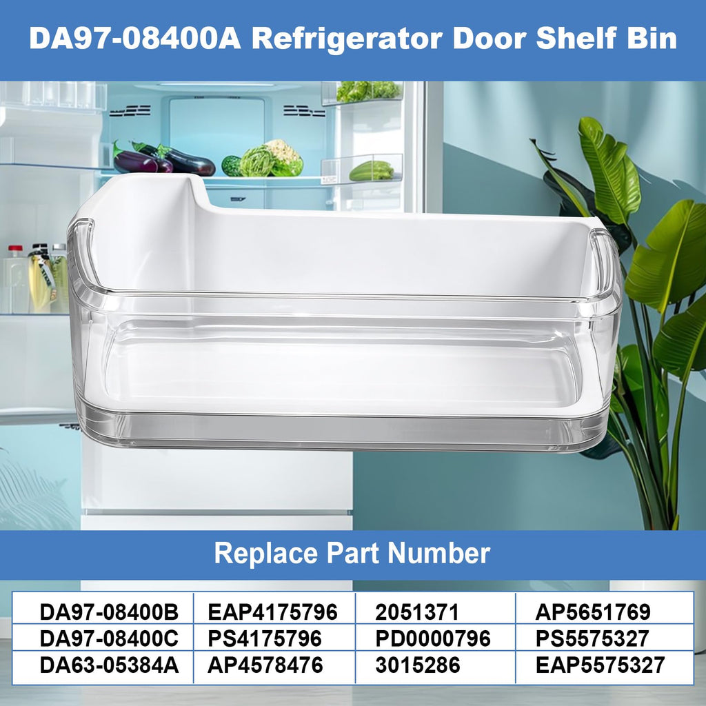 DA97-08400A Refrigerator Left Door Shelf Bin, Replace DA97-08400B