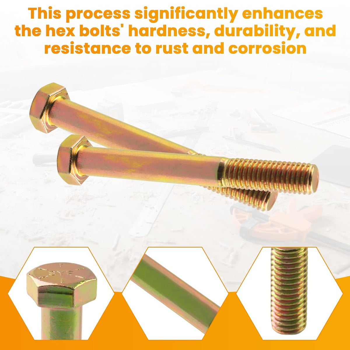1/2-13 x 4 Grade 8 Hex Cap Coarse Large Bolts- 10 Pcs