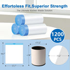 4 Gallon Small Trash Bags,1200 Count Drawstring Garbage Can Liners