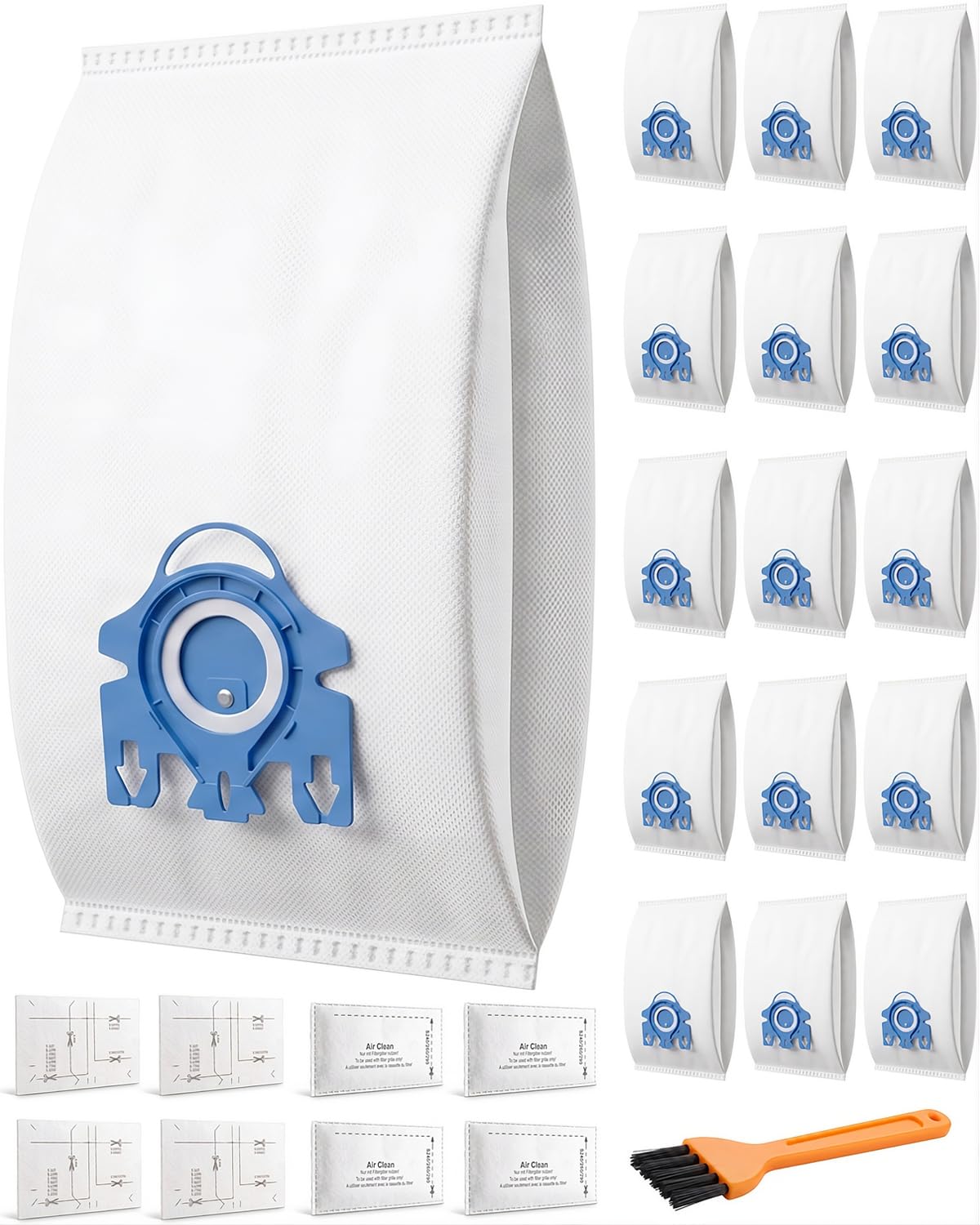3D Airclean Thickened Replacement Bags for Mie-le GN Vacuum，16 Pack