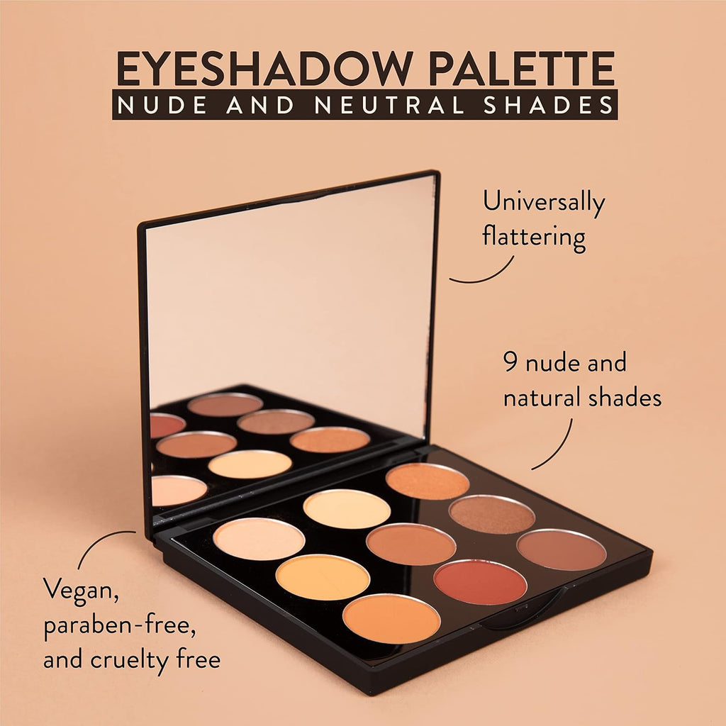 Cosmetics Eyeshadow Palette Nude and Dark Eyeshadows, 16.38g/0.58oz | Vegan, Paraben-Free Cruelty-Free Makeup, Made