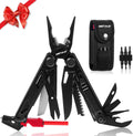 Multitool with Pocket Knife, Stainless Steel Needle Nose Pliers | 27-in-1 Multi Tool with Screwdrivers, Self-locking