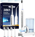 Electric Toothbrush with Water Flosser Combo, 3-in-1 Sonic Flossing Electric Toothbrush for Travel & Home, 330ml