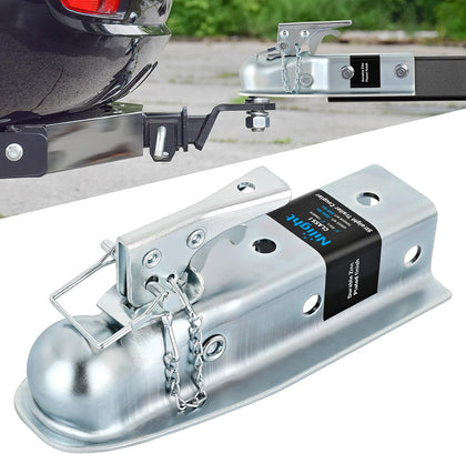 Straight Trailer Coupler fits 2-Inch Hitch Ball, 2-1/2-Inch Channel