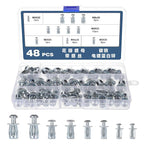 Button Rivet Locking Nuts Set, M4 M5 M6 M8, Flower Nuts Bolts