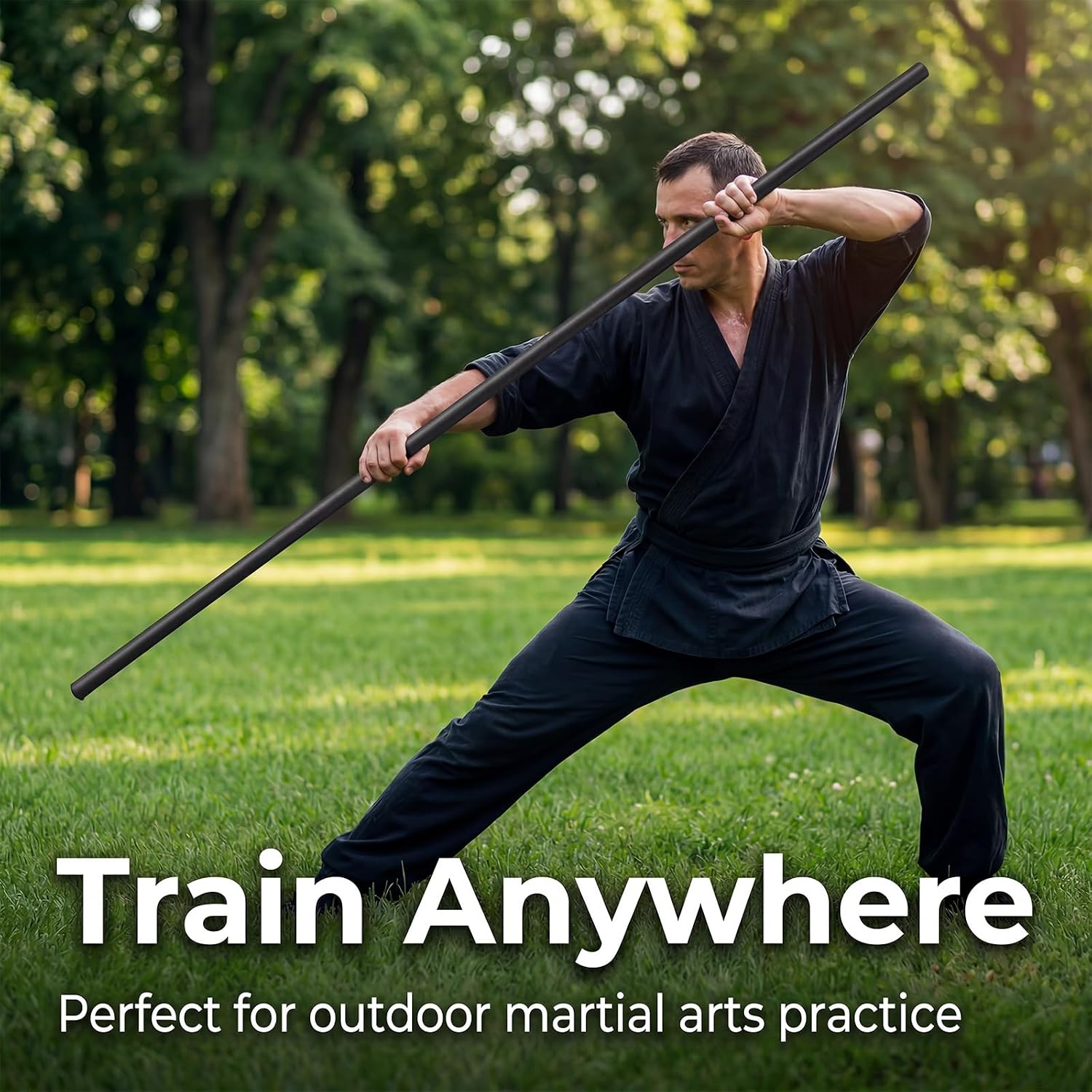 Collapsible Bo Staff 4ft & 6ft – Foam-Padded Martial Arts Practice Staff for Safe Training, Adjustable Portable