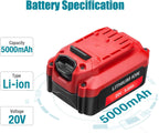 2 Pack 5.0Ah Lithium Battery Replacement for Craftsman 20V Battery