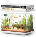 Fish Tank Smart Aquarium Kit 2 Gal UHD Glass Aroma Diffuser - White