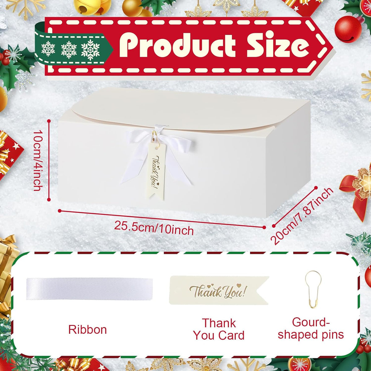 36 Pack White Gift Boxes with Lid Ribbon Bridesmaid Proposal Box