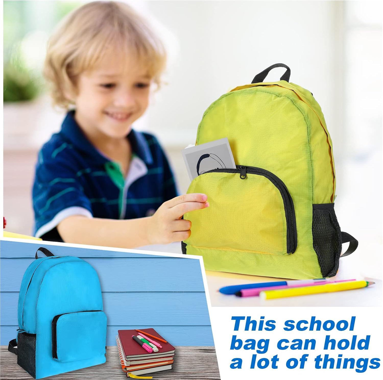20 Pack Foldable Backpacks Lightweight Backpack Bulk Adults Bag Classic Mix Colors Bag Outdoor Travel Donation