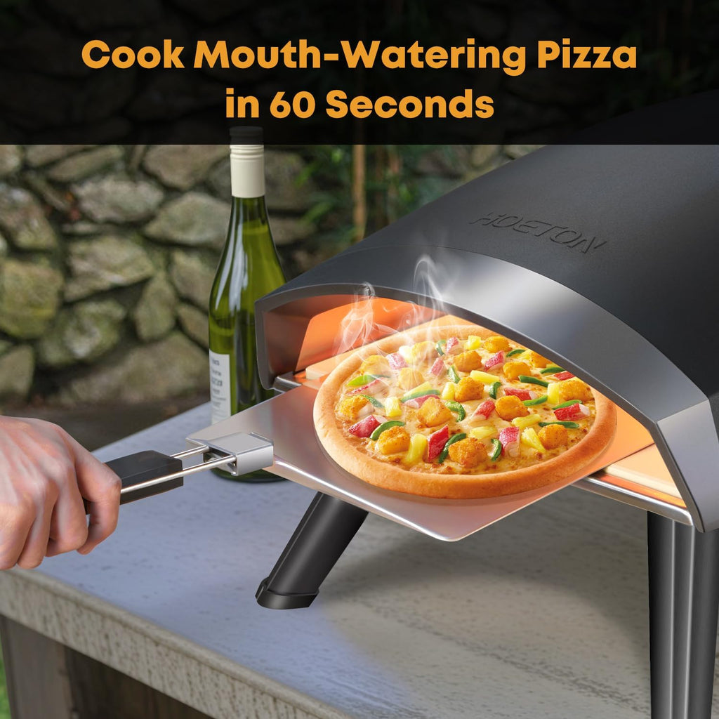 Gas Pizza Oven Outdoor, 12" Portable Propane Pizza Oven for Stone Baked Pizza, Ideal for Outdoor Kitchen, Backyard