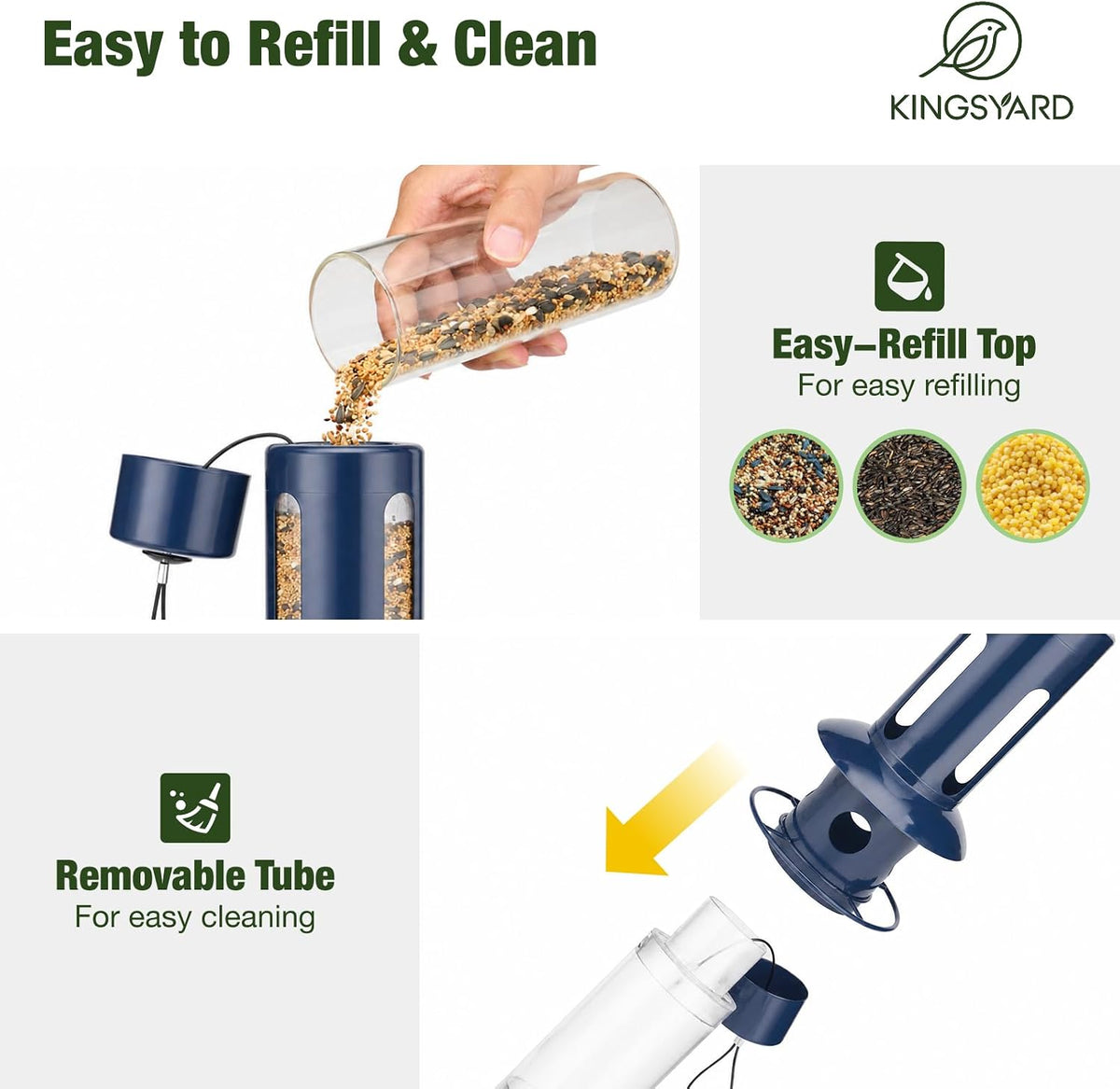 Squirrel Proof Hanging Bird Feeder for Outdoors