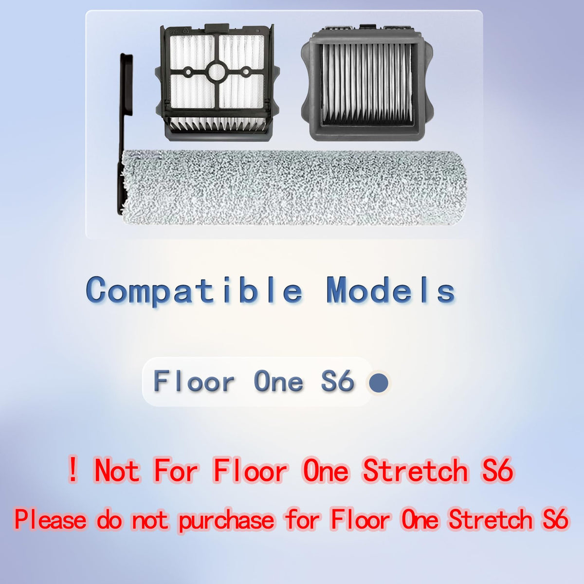 Replacement Accessories Parts Compatible with Tineco Floor One S6 Vacuum Cleaner, Include 2 Roller Brushes