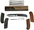 Black Sierra Skinner DIY Knife Making Kit – Stainless Steel Hammered Finish Fixed Blade for Hunting, Fishing &