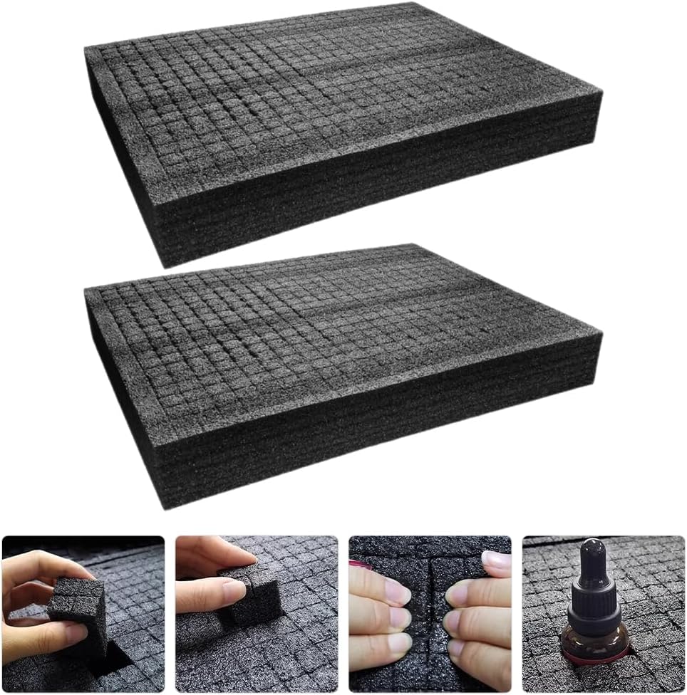 2Pcs Foam Sheets Pick Pluck Foam Pre Cubed Insert for Case Tool Box Wrap Cushioning Material for Packing Storage and
