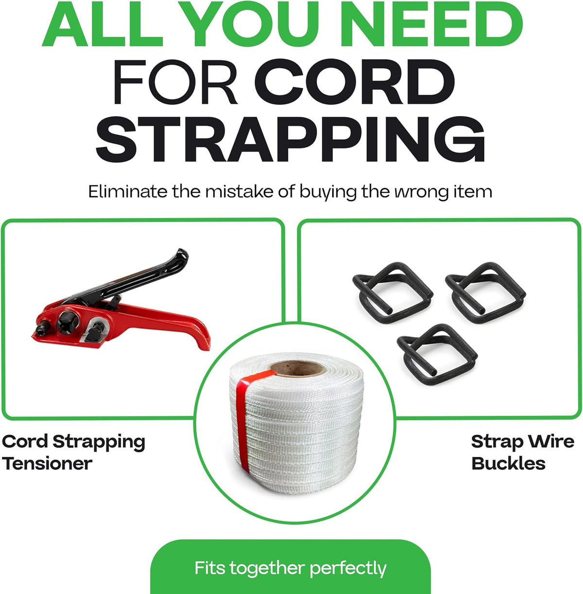 Woven Cord Strapping Coil 1/2" x 1500', 650 lbs - USA-Made