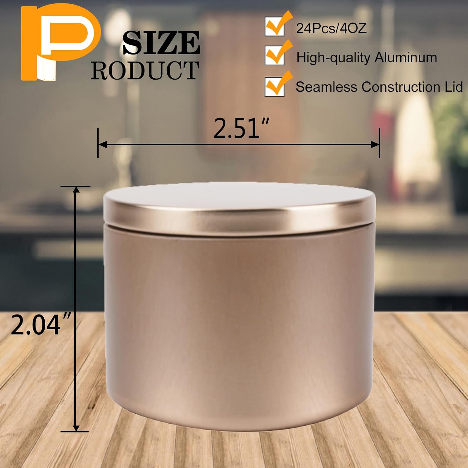 24 Pcs,4oz Rose Gold Empty Candle Tin with Lids for DIY Candle Making | Metal Candle Jar,Candle Jars for Making