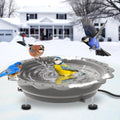 Heated Bird Baths for Outdoors Winter, 100W Heated Birdbath, Grey
