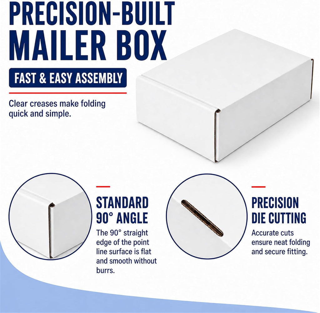 6x4x2 Shipping Boxes 50 Pack, Small Corrugated Cardboard Boxes for Mailing & Shipping, Self Locking Quick Fold Mailer