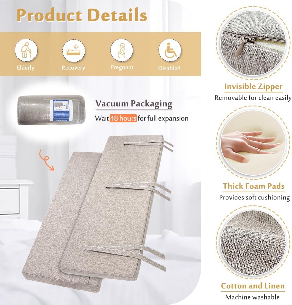 Bed Rail Cushion, Hospital Bedside Rail Pads, Medical Foam Padding Bed Fall Protector Rail Covers for Elderly Adults