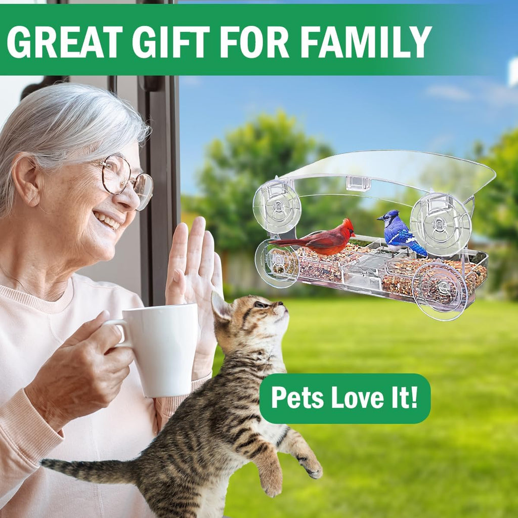 Window Bird Feeder with 4 Strong Suction Cups