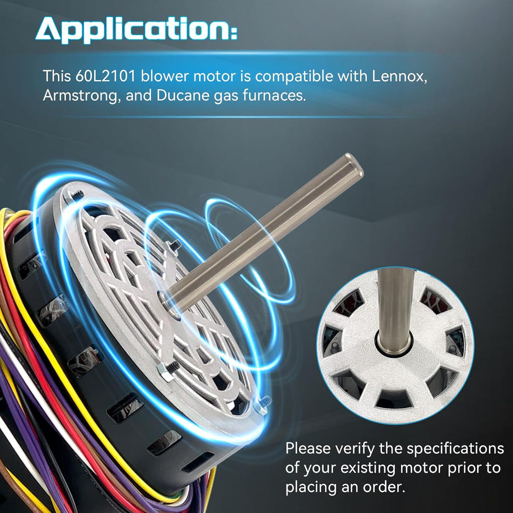 60L21 Furnace Blower Motor Compatible with Lennox Armstrong Ducane 1/3 HP