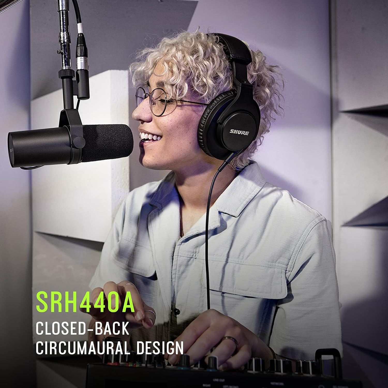 SRH440A Over-Ear Wired Studio Headphones for Recording | Studio-grade closed-back headphones with enhanced frequency