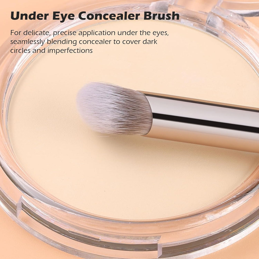 Dual-Ended Brush,Angled Foundation and Under Eye Concealer Brush