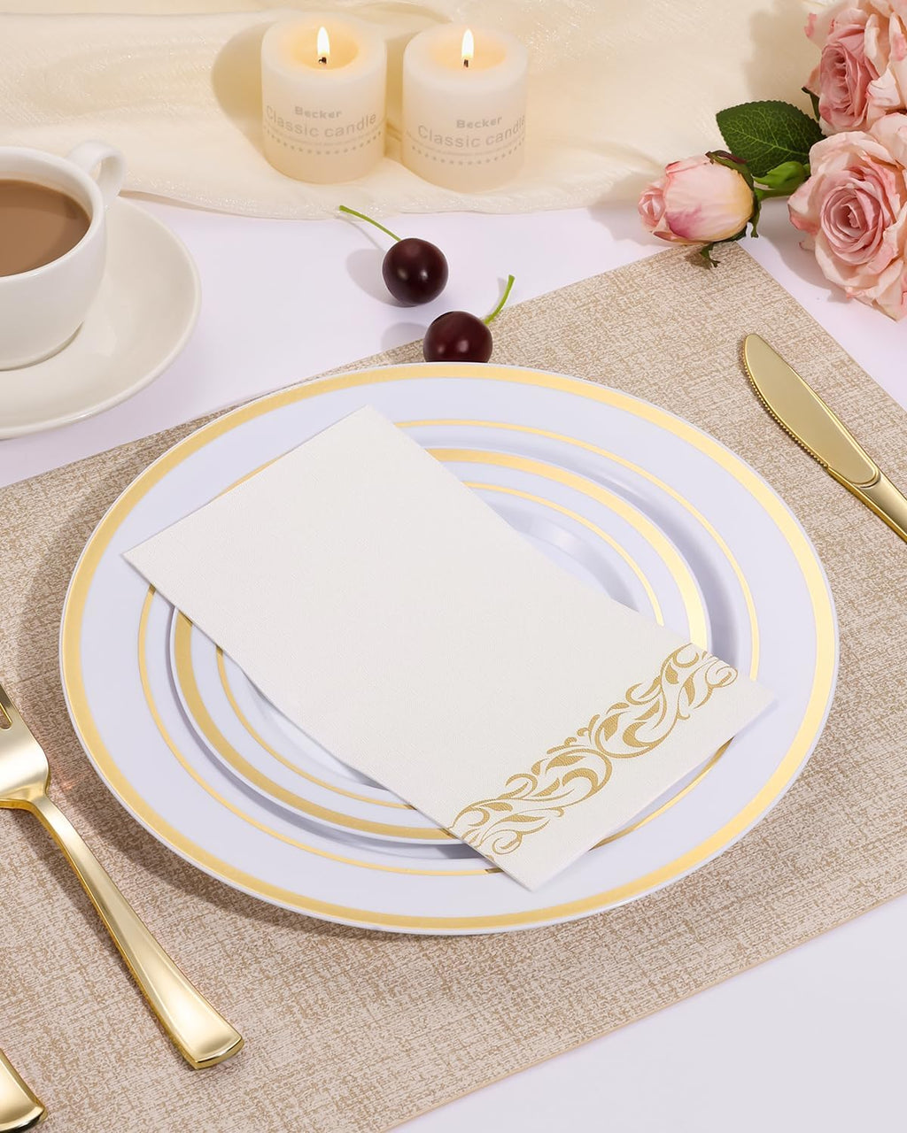 200 Pack 3-Ply Disposable Napkins - Soft & Absorbent