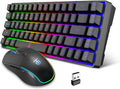 60% Wireless Gaming Keyboard and Mouse Combo, Black