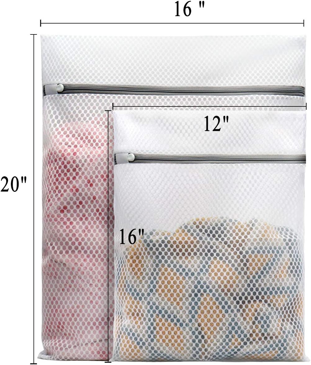 5Pcs Durable Honeycomb Mesh Laundry Bags for Delicates | (2Large, 3Medium)