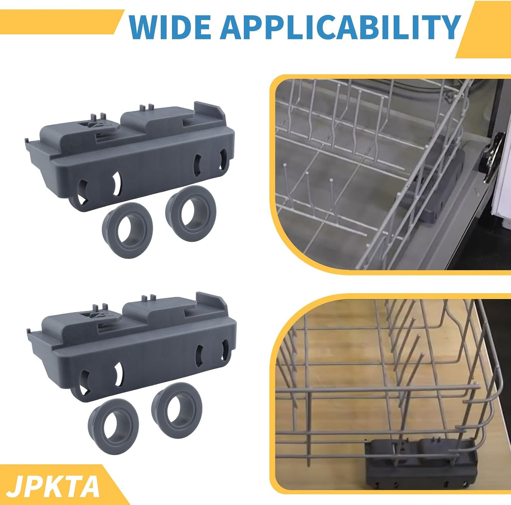 WD28X27241 Dishwasher Lower Rack Wheels Carrier Kit Replacement Part Compatible with GE Dishwasher Baskets Roller Assembly L and R Side Replaces for WD12X10439 WD12X10438 Pack of 2