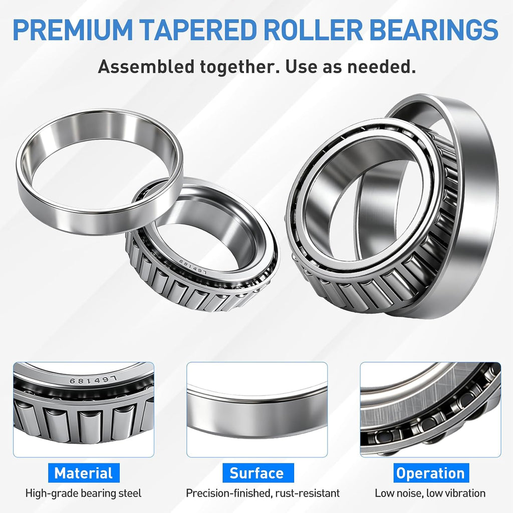 2 Sets 3500lb Trailer Axle Bearing Kit, L68149 L44649 Trailer Bearing Kit